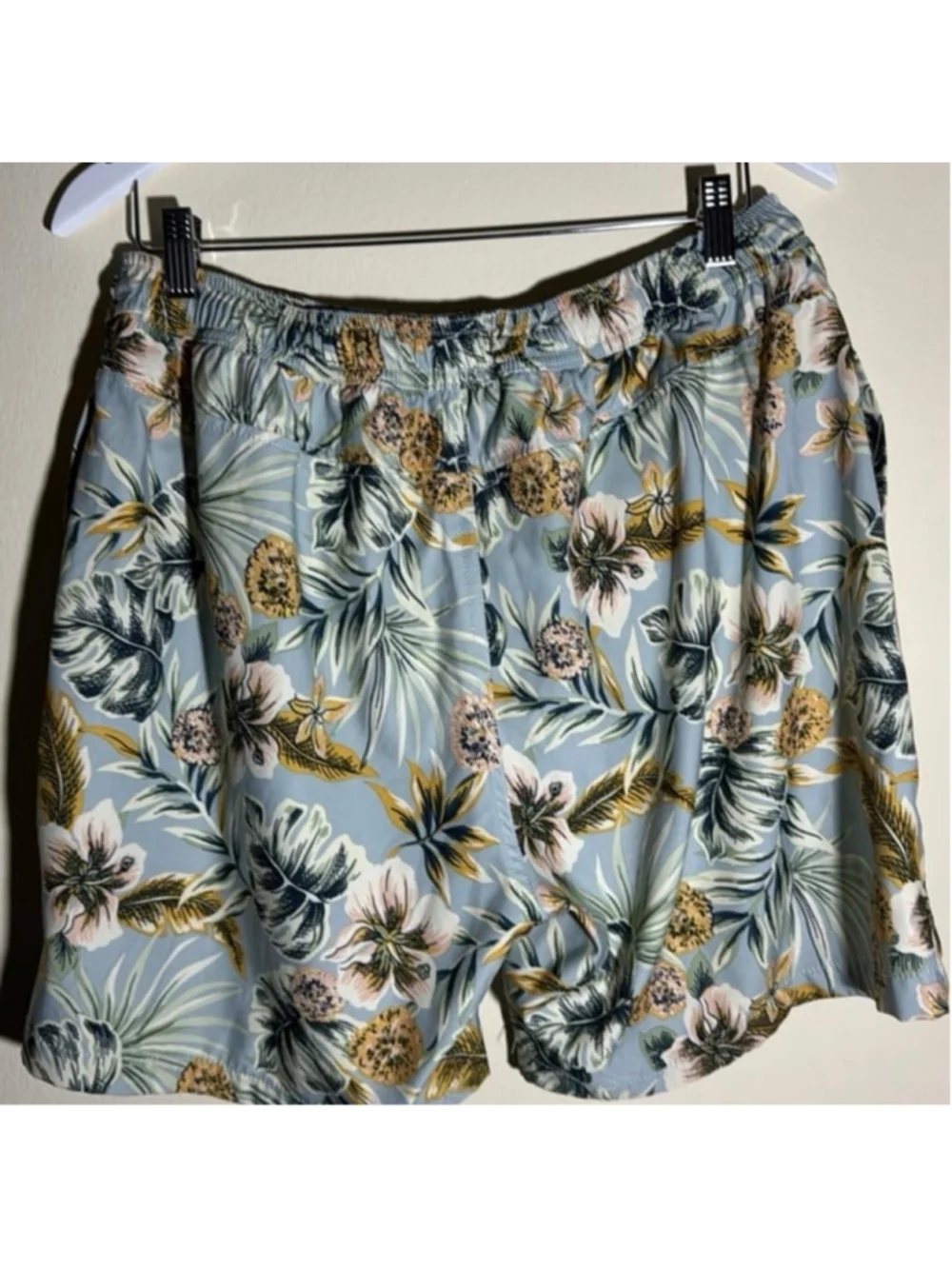 Lucky Brand Floral Swim Trunks XL Blue Yellow
